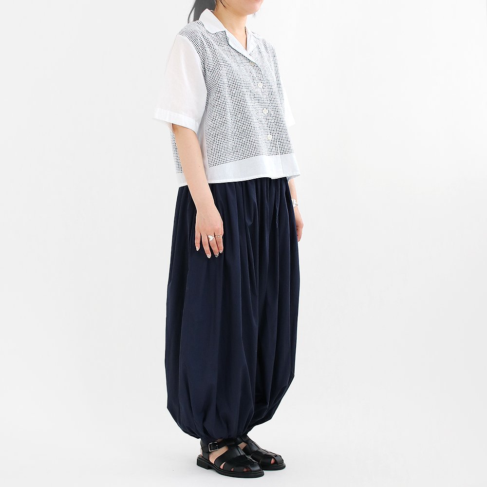 Khadi and Co. | ハンドプリントシャツ〈 SOHO 〉 White×INDIGO