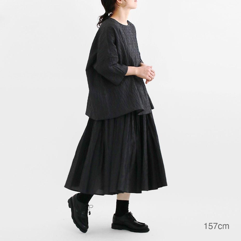 【楽天カード分割】 | Apuntob コットンプルオーバーシャツ Check Black × Grey シャツ/ブラウス(半袖/袖なし)