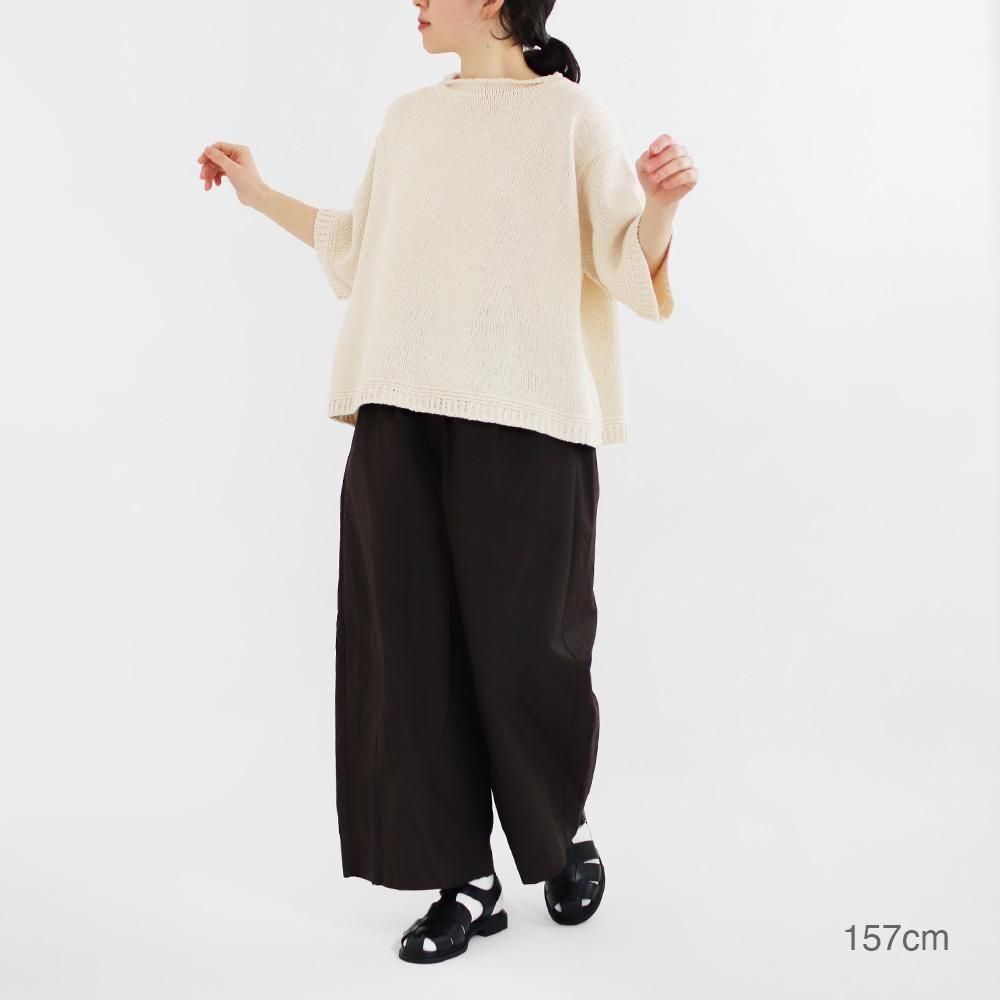 【新品未使用】アトリエダンタン コットンシルクハーフスリーブニット〈Damm 〉 新品未使用】アトリエダンタン コットンシルクハーフスリーブ