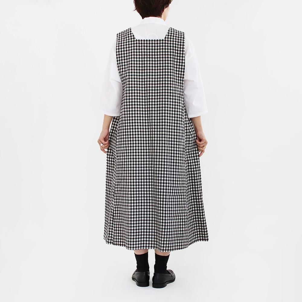 が大特価！ スリーブレスドレス〈 | d'antan Atelier Coudres Check Black 〉 ワンピース