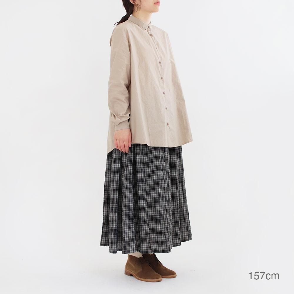 apuntobリネンスカート Apuntob | リネンギャザースカート Black Gray Check