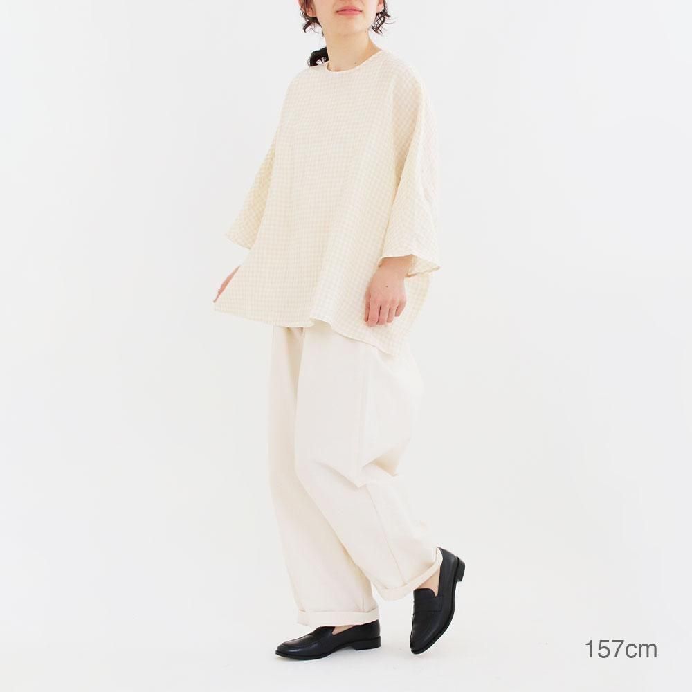 Apuntob / リネンチェックブラウス Apuntob | リネンチェックブラウス Beige Check