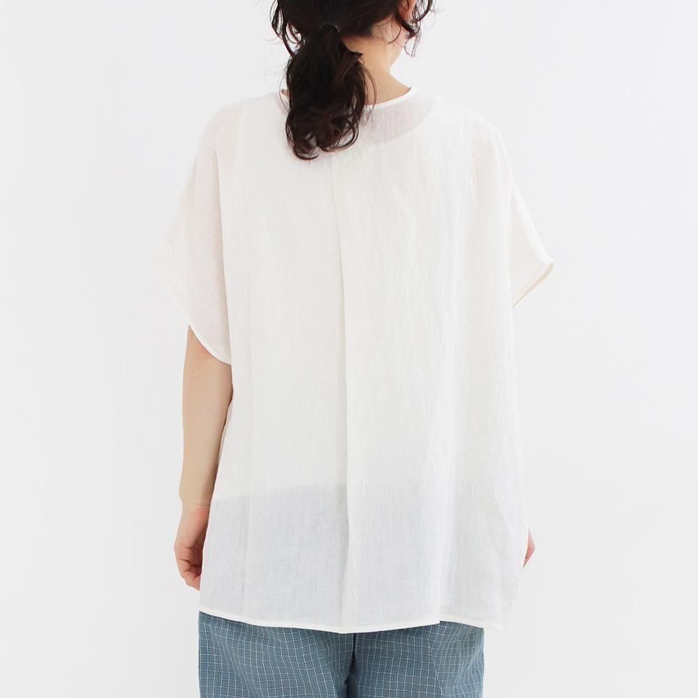 apuntob アプントビー　フレンチスリーブトップス Apuntob | リネンフレンチスリーブブラウス 2colors