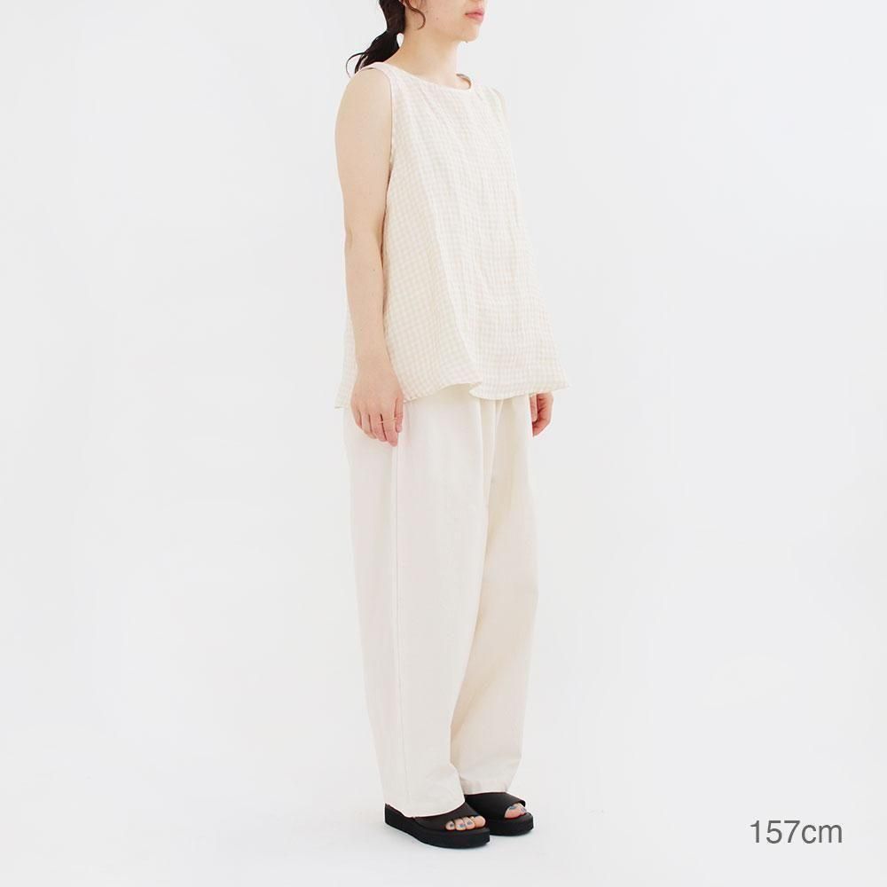 有名ブランド Apuntob | リネンチェックノースリーブブラウス 2colors トップス