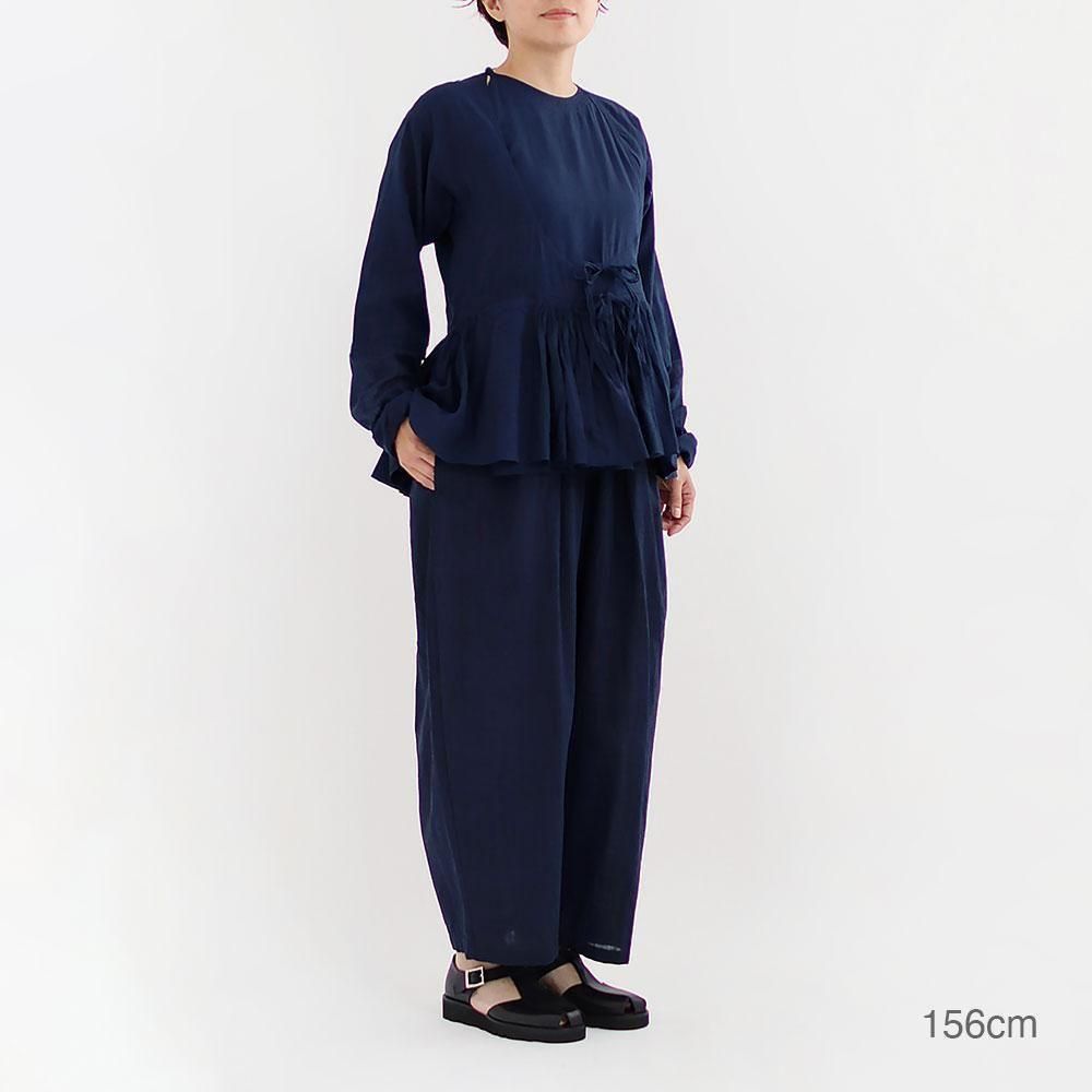 YAECA ギャザーカシュクール インディゴ YAECA WOMEN ギャザーカシュクール INDIGO