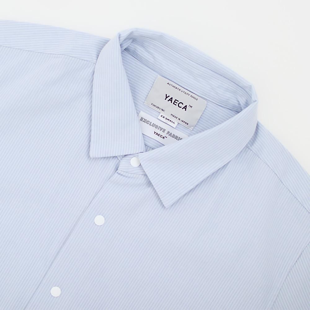 Yaeca | コンフォートシャツスクエアハーフスリーブ Light Blue Stripe