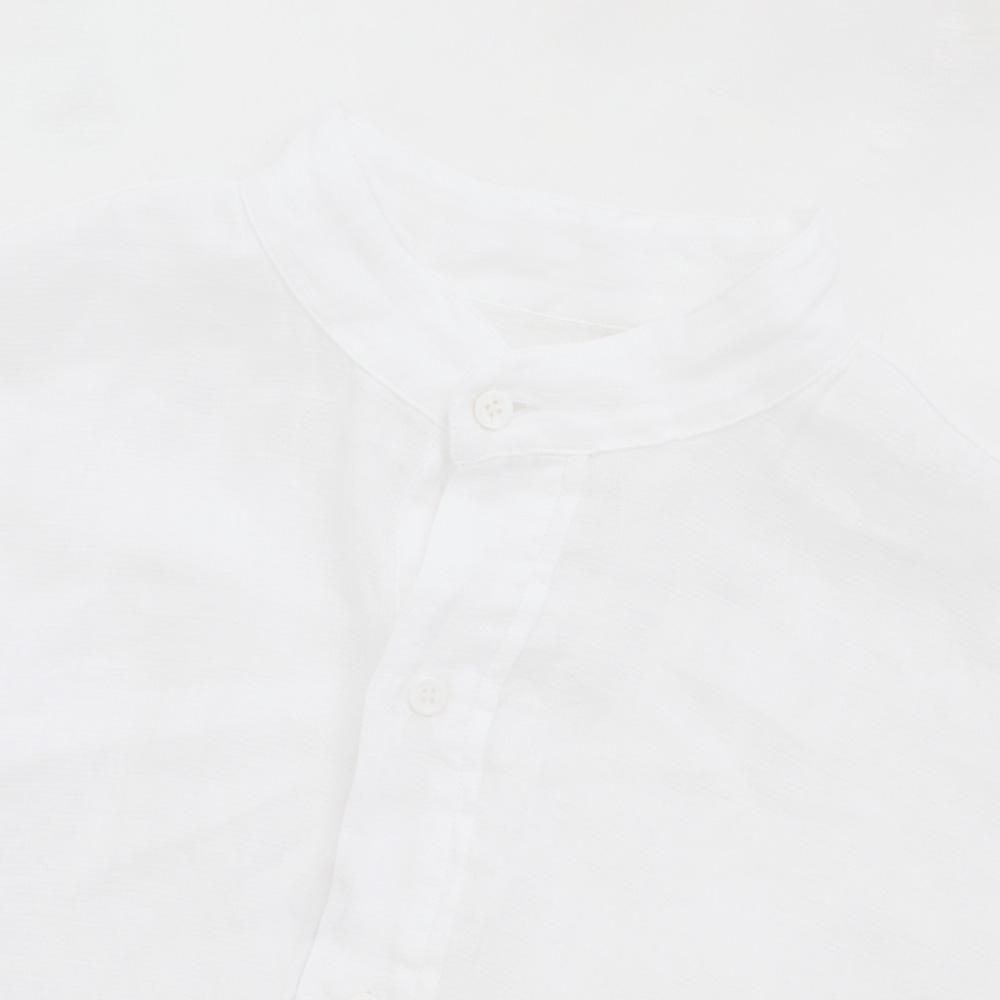 Comoli | リネンWクロス プルオーバーシャツ White