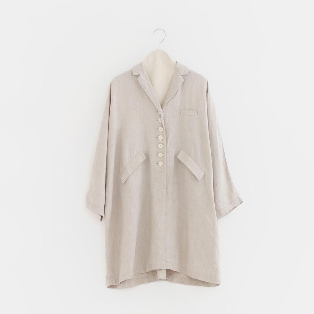 Atelier d'antan リネンカーディガン ハーフスリーブ クリーム