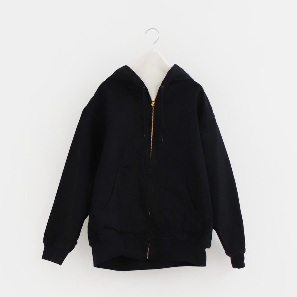 COMOLI ブラックデニムジップパーカ　サイズ① Comoli | ブラックデニム ジップパーカ Black