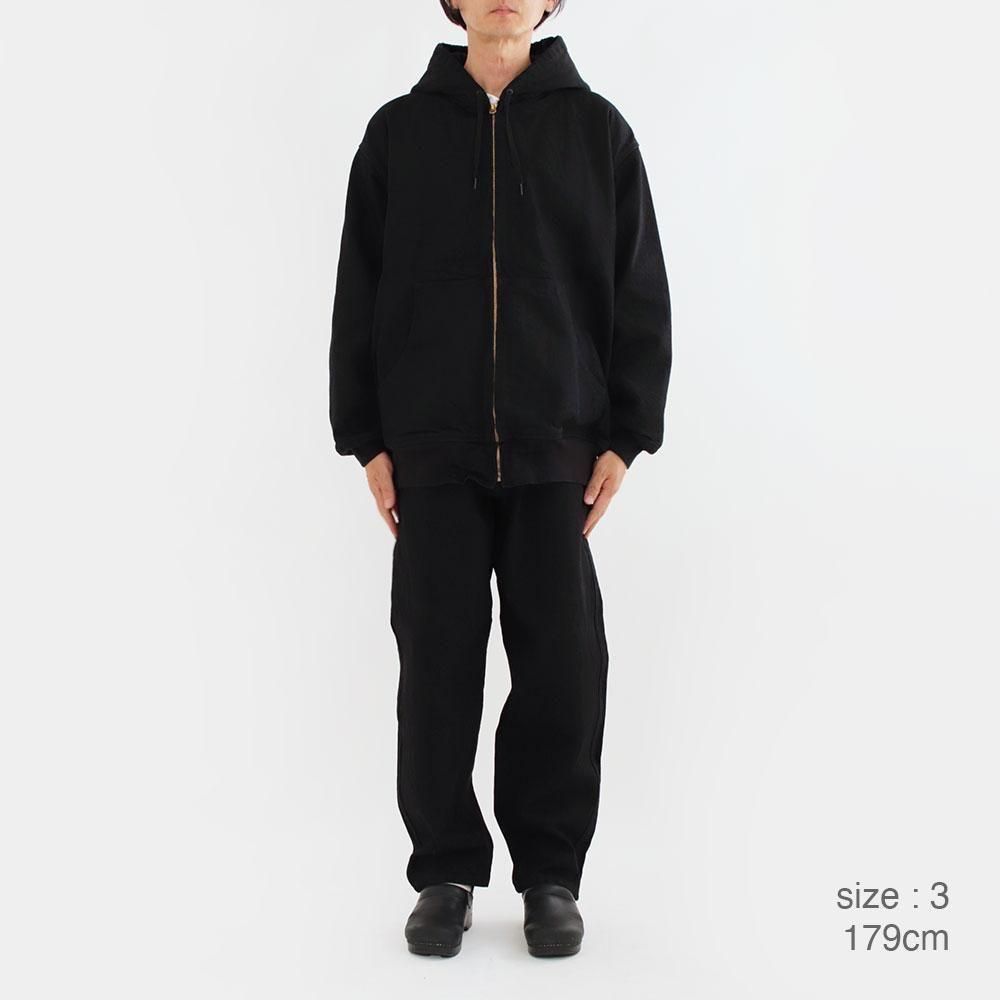 COMOLI ブラックデニムジップパーカ　サイズ① COMOLI (コモリ) ブラックデニム ジップパーカ