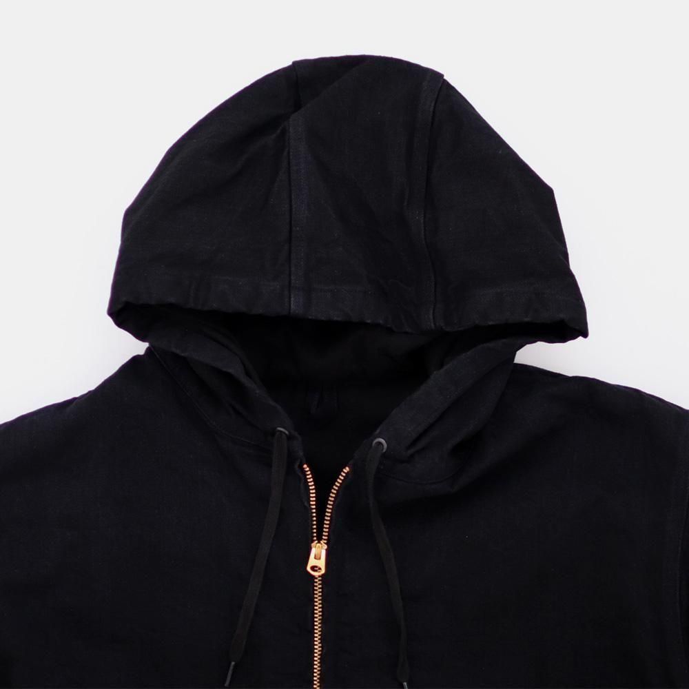 Comoli | ブラックデニム ジップパーカ Black