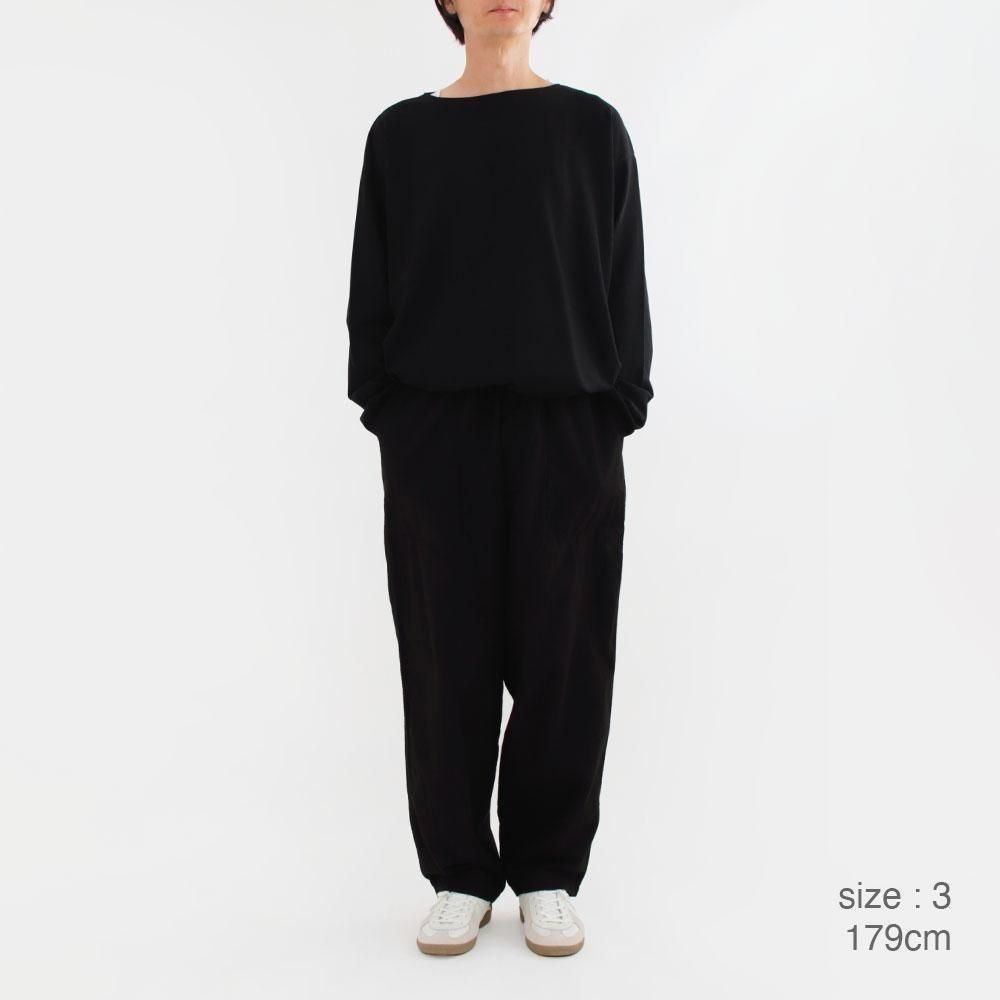 Comoli | コットンネルテーパードパンツ Black