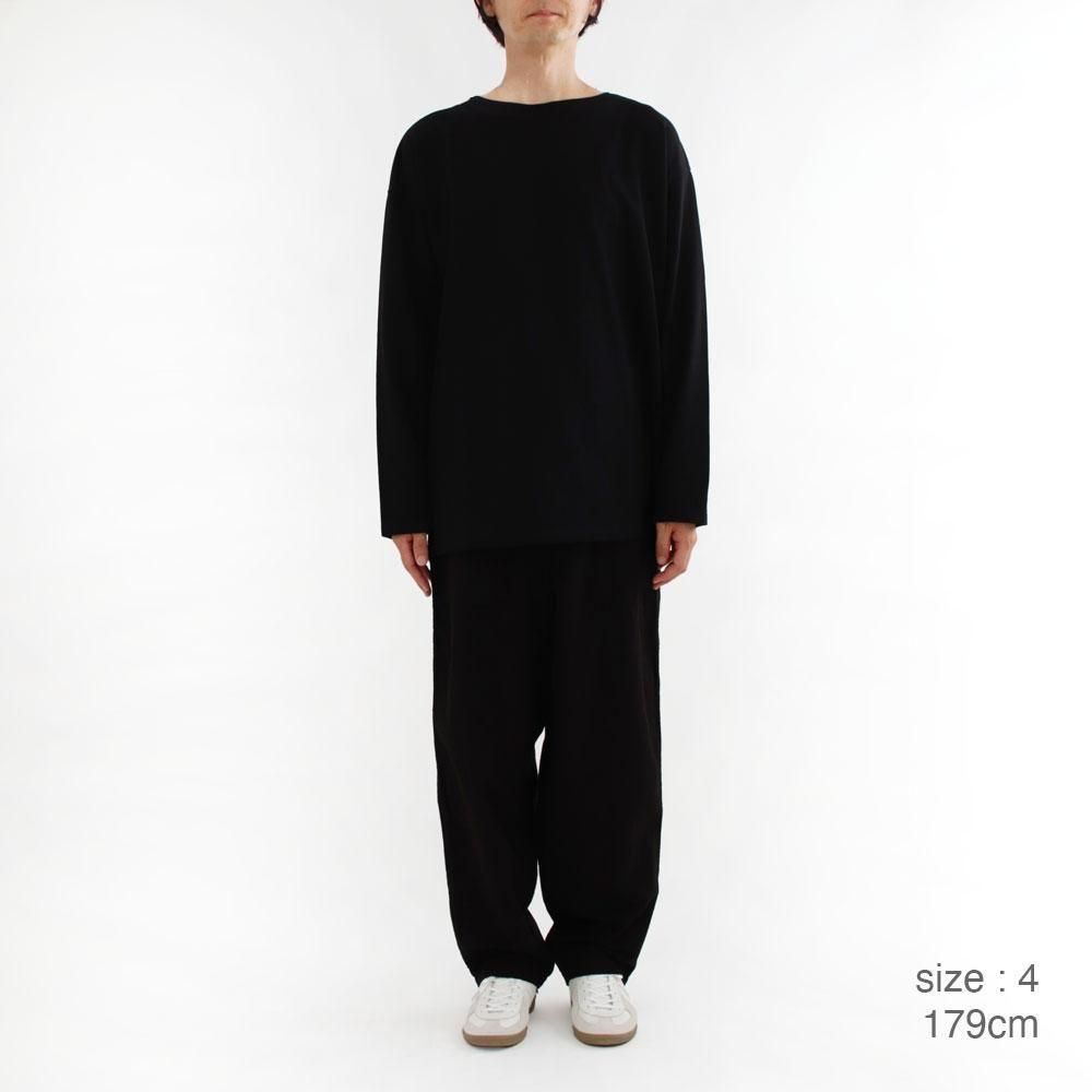 Comoli | コットン ボートネック Black