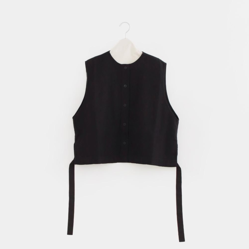 ごん　新品　Khadi and Co. ガーゼウールベスト〈AVA 〉 Khadi and Co. | ガーゼウールベスト〈 AVA 〉 Black