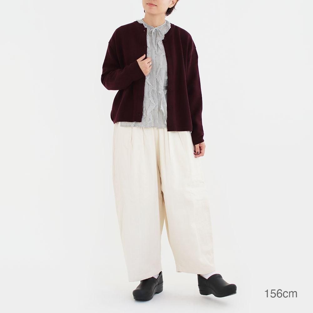 Khadi&co カディアンドコー　ブラウス Khadi&Co. | シルクコットンブラウス〈 RACHEL 〉 White×Grey Stripe