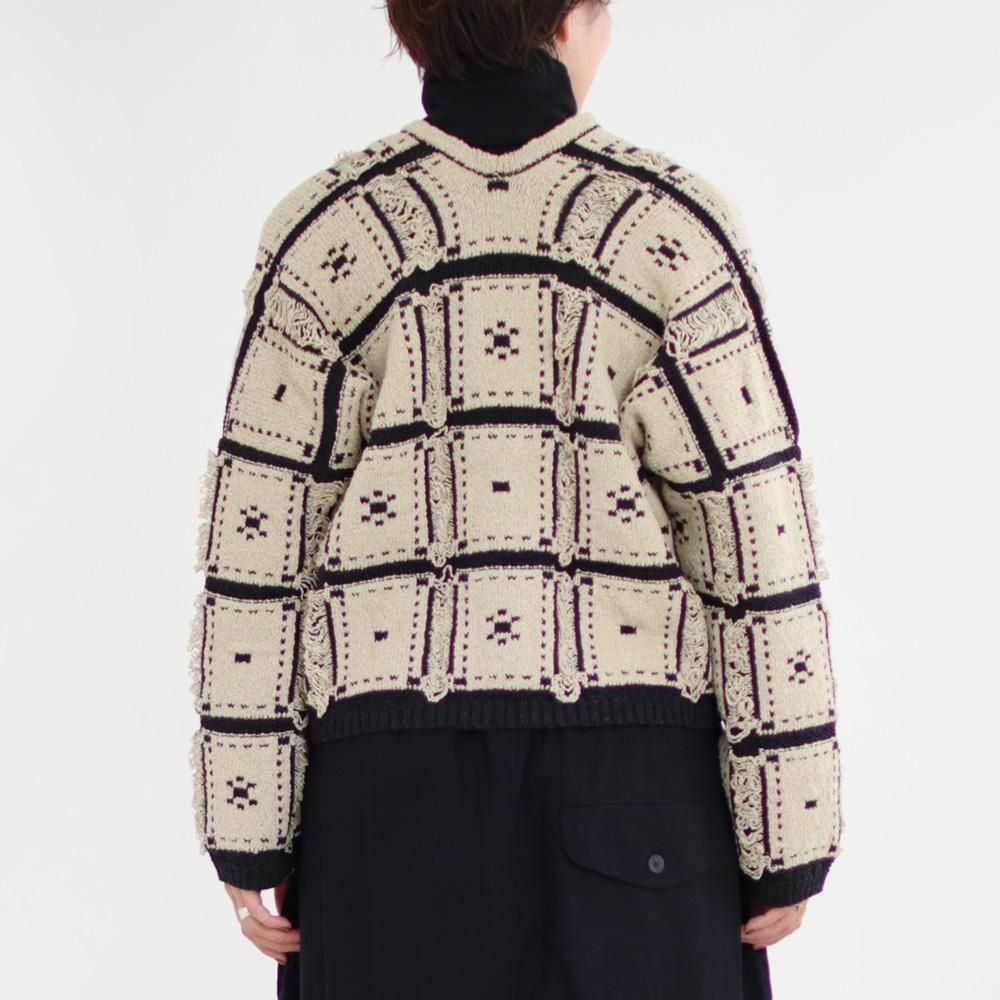Onica | ブロックジャガードニットジャケット Beige