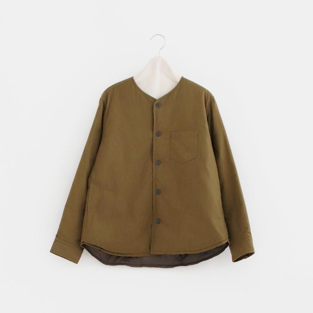 ゴーシュ | コットンダウンカラーレスシャツ Khaki