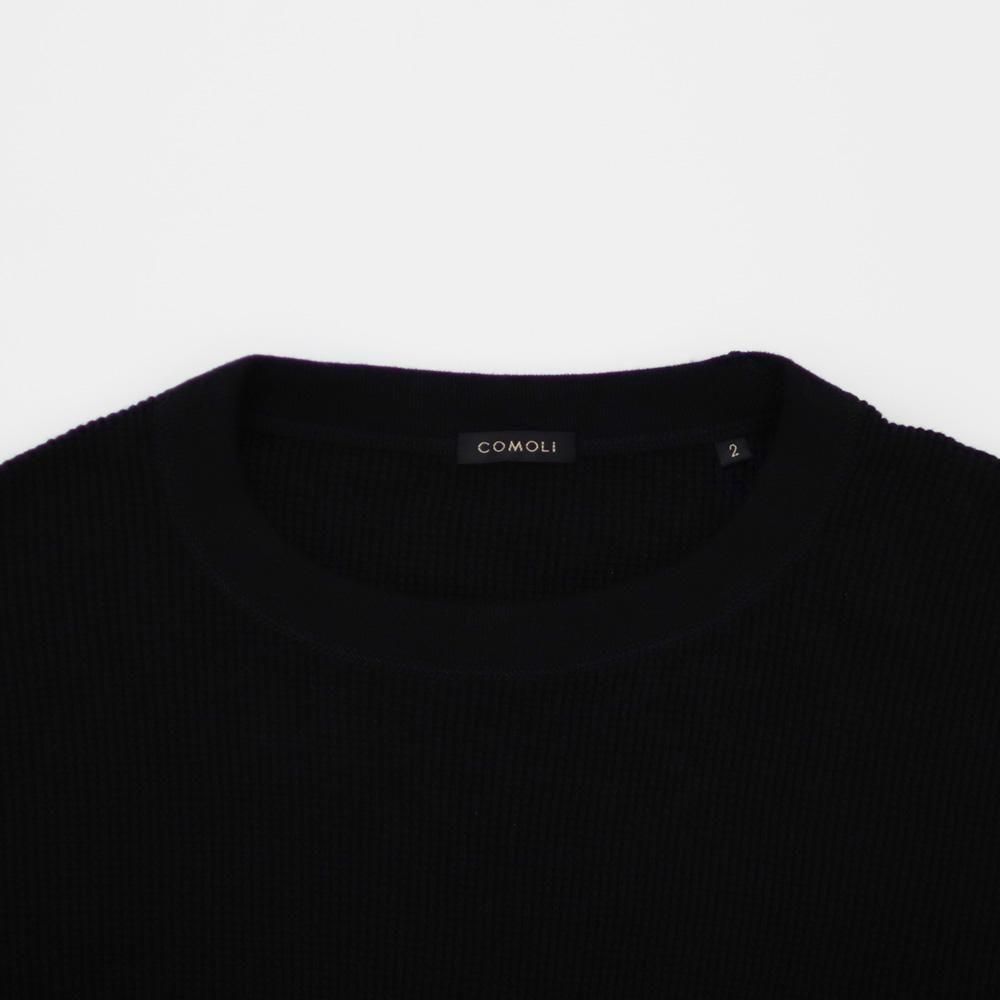 Comoli | コットンカシミヤ ワッフル長袖クルー 2colors