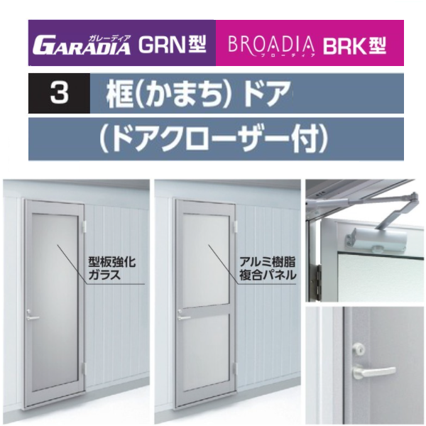 購買 イナバガレージ オプション 壁面扉 SNR-3S 壁パネル3枚分 GRN BRK型用