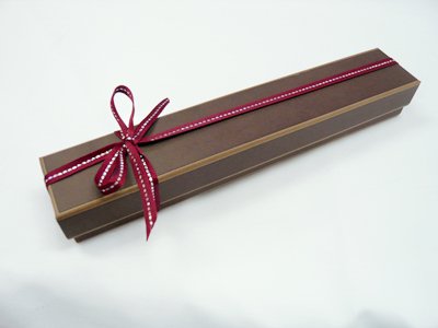 ネックレス用ギフトボックス （ブラウン） 紙袋付【box-3】 - 純チタン