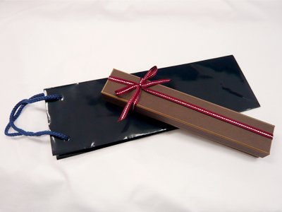 ネックレス用ギフトボックス （ブラウン） 紙袋付【box-3】 - 純チタン