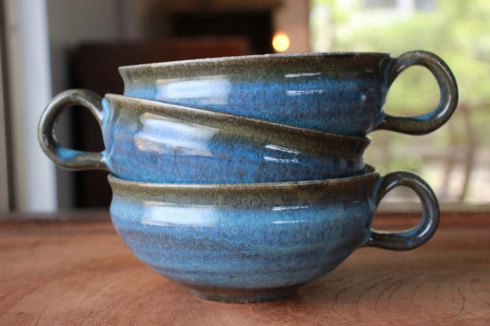 □余宮隆：青藁釉スープマグA（色薄め） - うつわ屋Living&Tableware