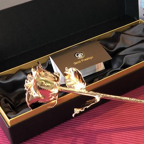 結婚祝い Gold prestige 利く 24金 白い花のアートフラワー その他
