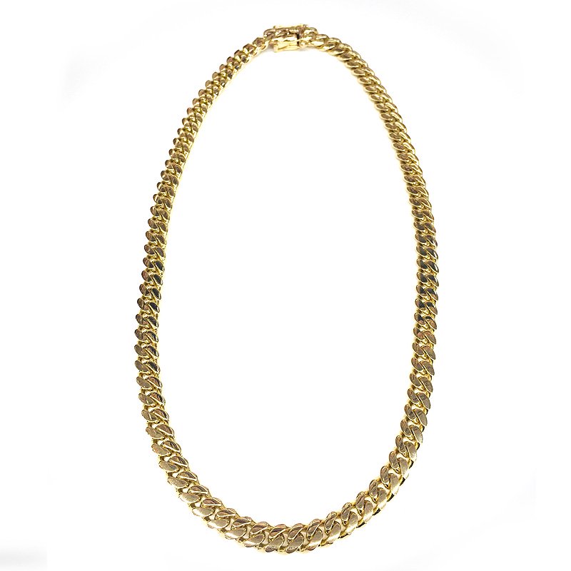 MIAMI CUBAN CHAIN 14K YG 10mm,61.5cm 【SOLID】 - GRILLZ JEWELZ ONLINE STORE