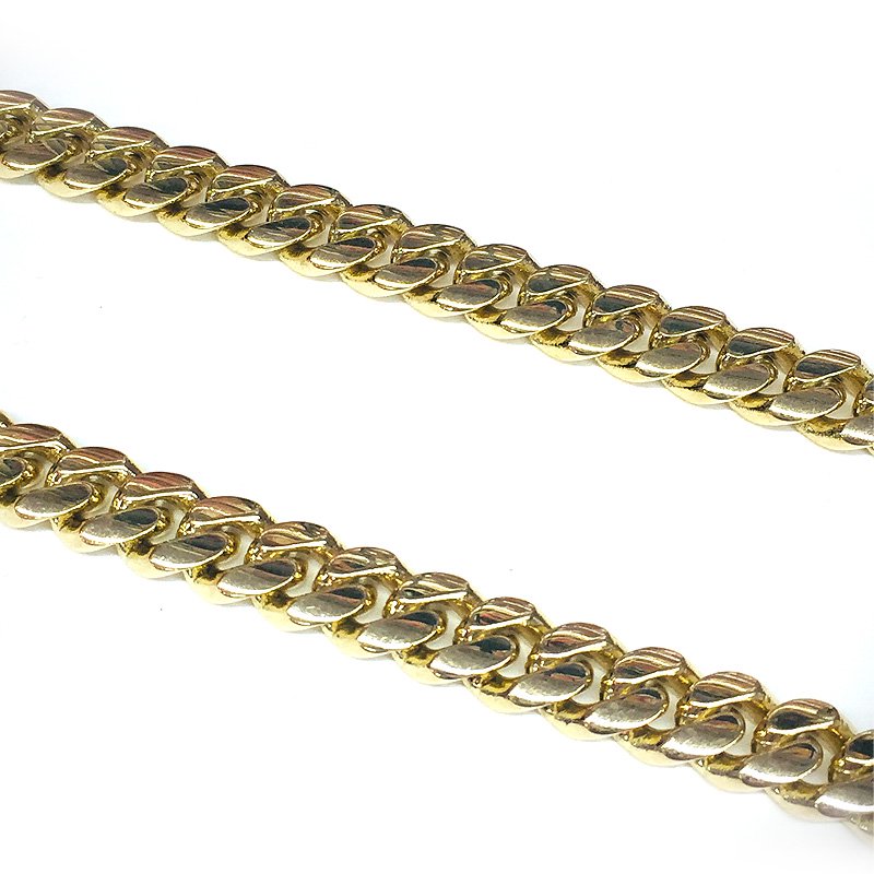 MIAMI CUBAN CHAIN 14K YG 10mm,61.5cm 【SOLID】 - GRILLZ JEWELZ ONLINE STORE