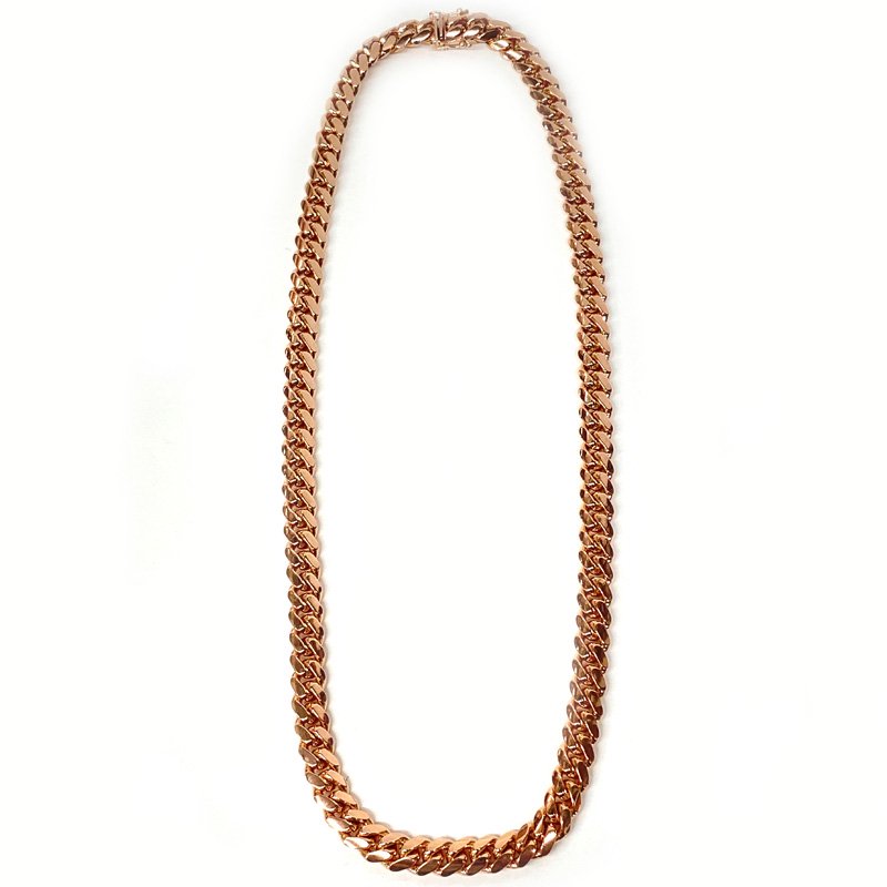 MIAMI CUBAN CHAIN 10K Rose Gold 8.5mm,50cm 【SOLID】