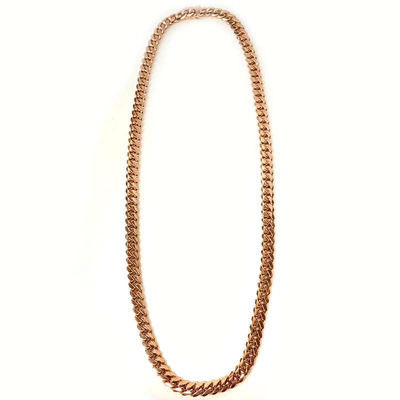 MIAMI CUBAN CHAIN 10K Rose Gold 8.5mm,60cm 【SOLID】 - GRILLZ JEWELZ ONLINE  STORE