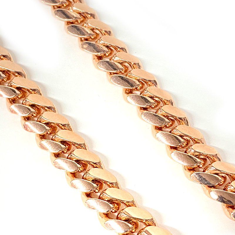 MIAMI CUBAN CHAIN 10K Rose Gold 10.5mm,50cm 【SOLID】