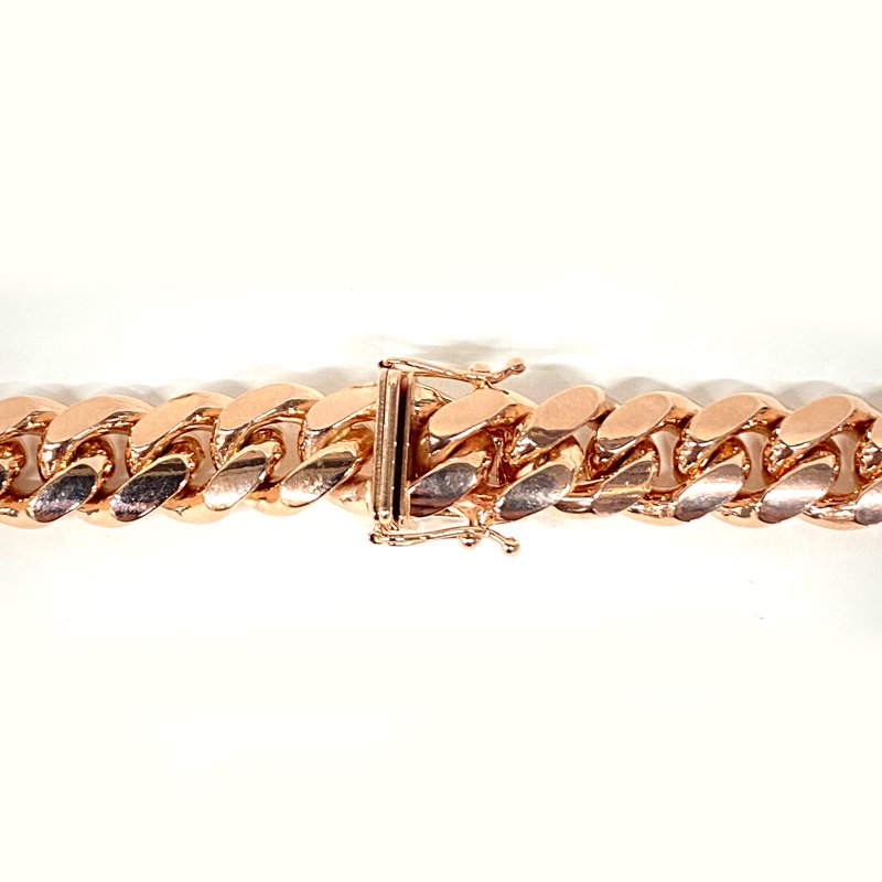MIAMI CUBAN CHAIN 10K Rose Gold 10.5mm,60cm 【SOLID】