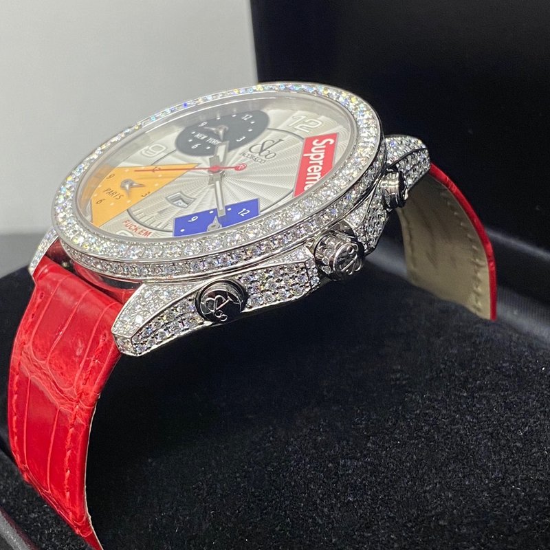 Supreme®/Jacob & Co Time Zone 47mm Watches-Red Diamond custom - GRILLZ  JEWELZ ONLINE STORE