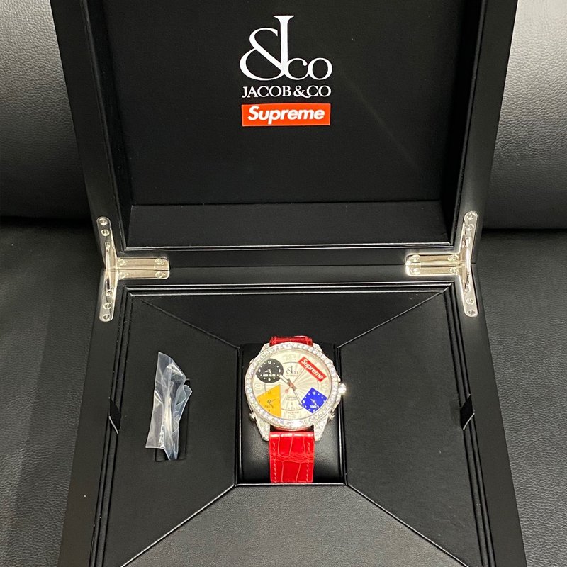 Supreme®/Jacob & Co Time Zone 47mm Watches-Red  Diamond custom
