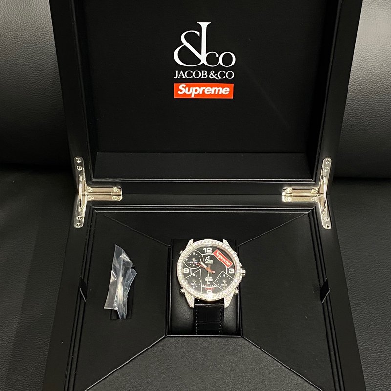 Supreme®/Jacob & Co Time Zone 47mm Watches-Black  Diamond custom