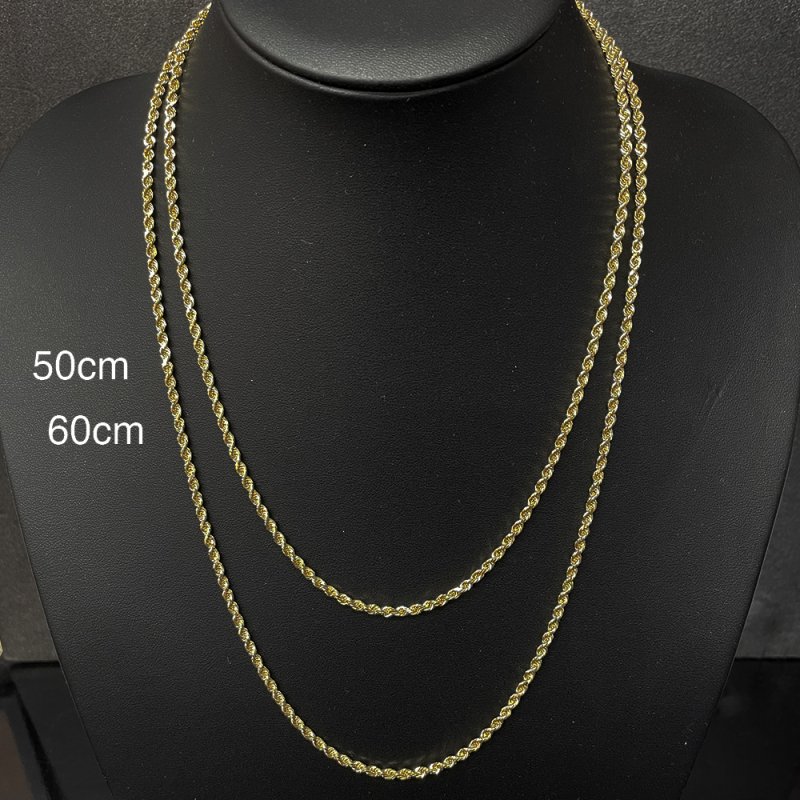 ROPE CHAIN 10K Yellow Gold 2.7mm 50cm/60cm 【SOLID】