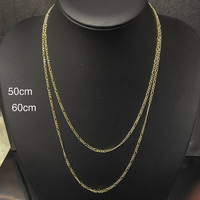 FIGARO CHAIN 10K Yellow Gold 2.5mm 50cm/60cm【SOLID】 - GRILLZ JEWELZ ONLINE  STORE