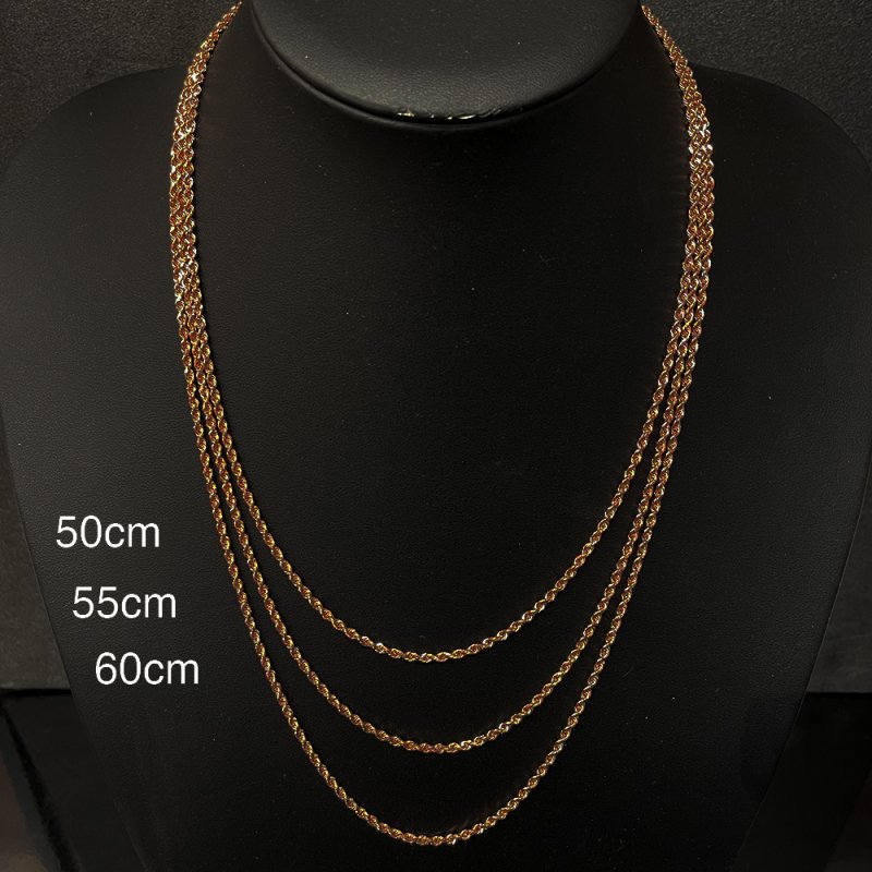 ROPE CHAIN 10K Rose Gold 2.5mm 50cm/55cm/60cm 【SOLID】 - GRILLZ JEWELZ  ONLINE STORE