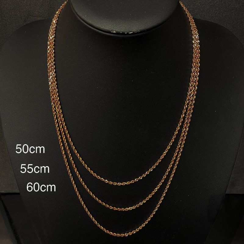 ROPE CHAIN 10K Rose Gold 2.5mm  50cm/55cm/60cm  【SOLID】