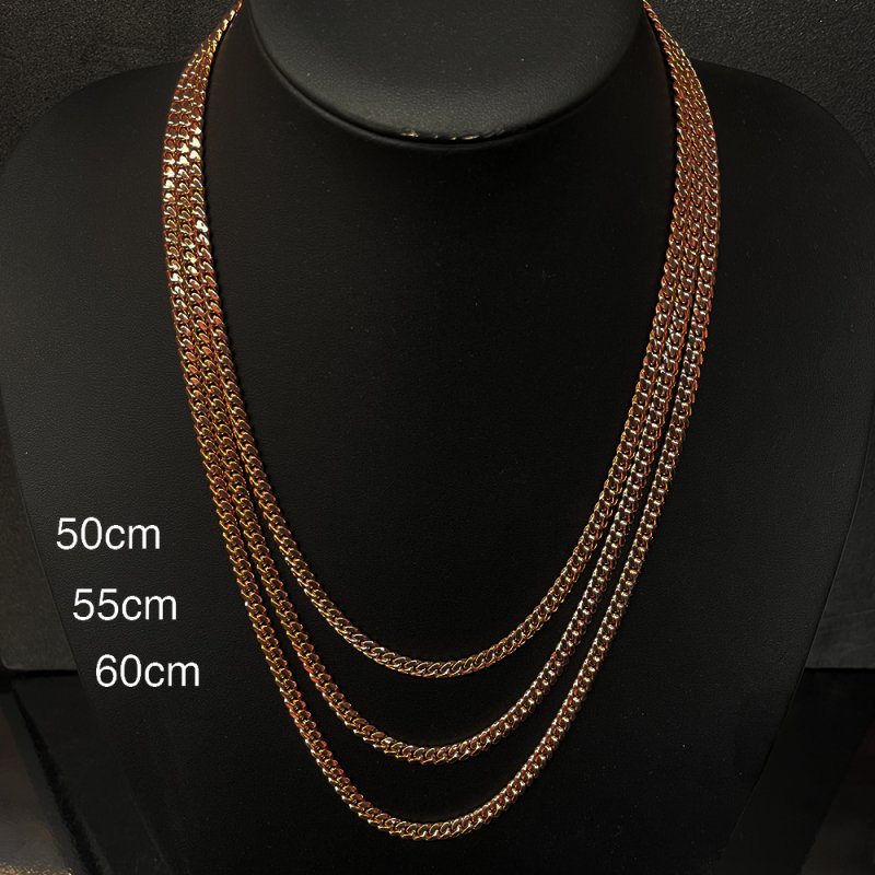 MIAMI CUBAN CHAIN 10K Rose Gold 5mm 50cm/55cm/60cm 【SOLID 