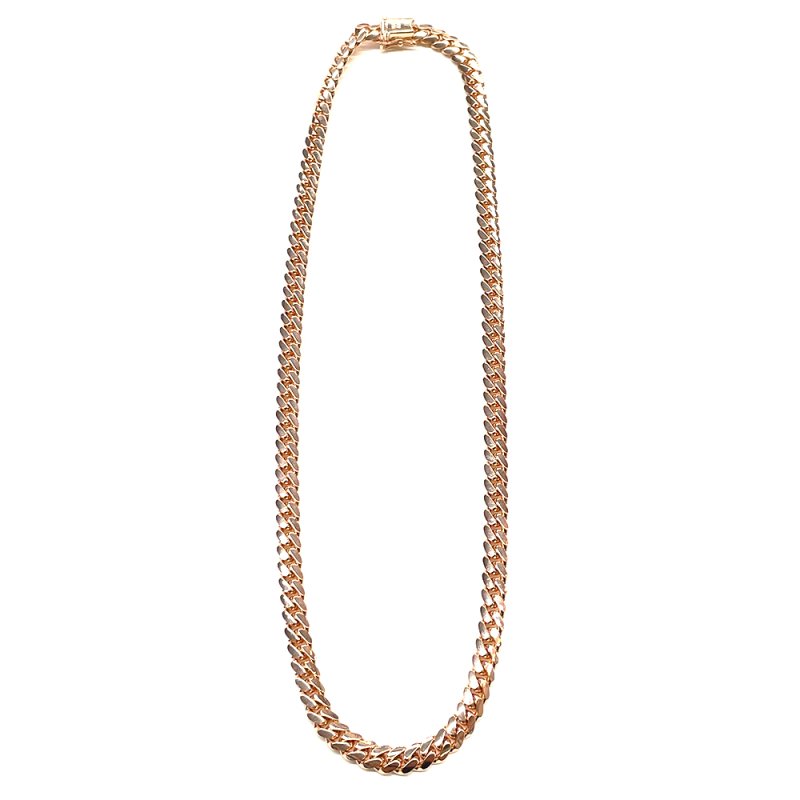 MIAMI CUBAN CHAIN 10K Rose Gold 7mm 50cm 【SOLID】 - GRILLZ JEWELZ ONLINE  STORE