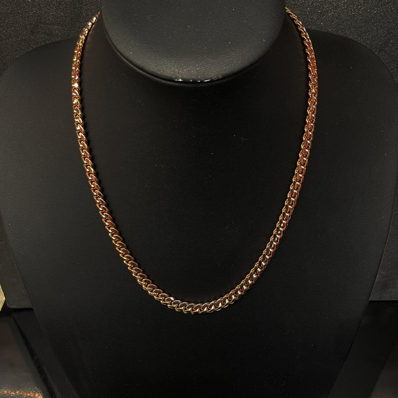 MIAMI CUBAN CHAIN 10K Rose Gold 7mm 50cm 【SOLID】 - GRILLZ JEWELZ 