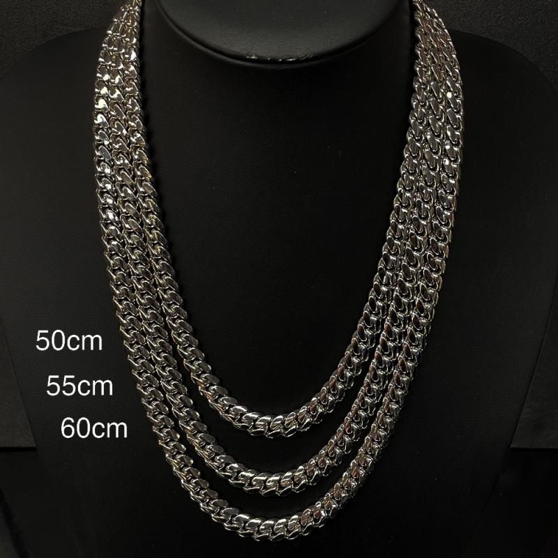 MIAMI CUBAN CHAIN 10K White Gold 9mm 50cm/55cm/60cm 【SOLID 