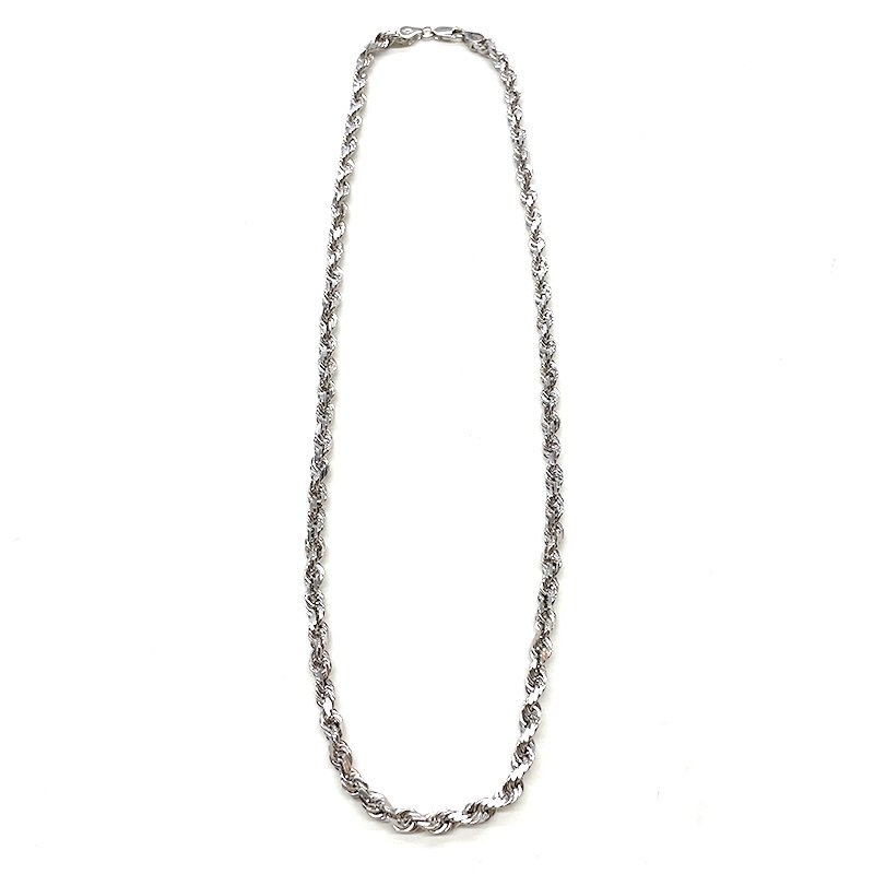 ROPE CHAIN 10K White Gold 5mm 50cm/60cm 【SOLID】 - GRILLZ JEWELZ ONLINE STORE