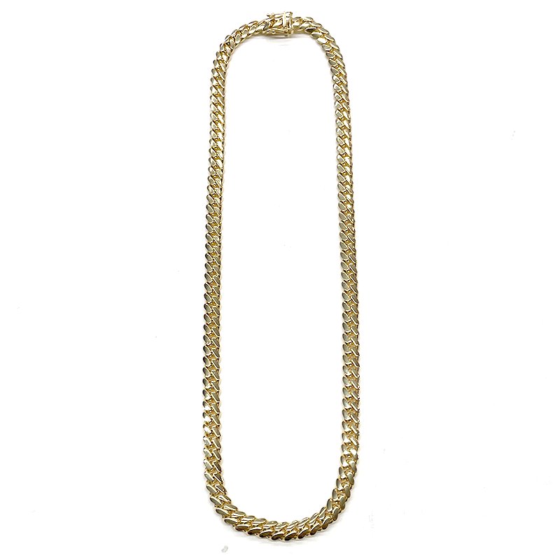 MIAMI CUBAN CHAIN 14K Yellow Gold 7mm 50cm 【SOLID】 - GRILLZ 
