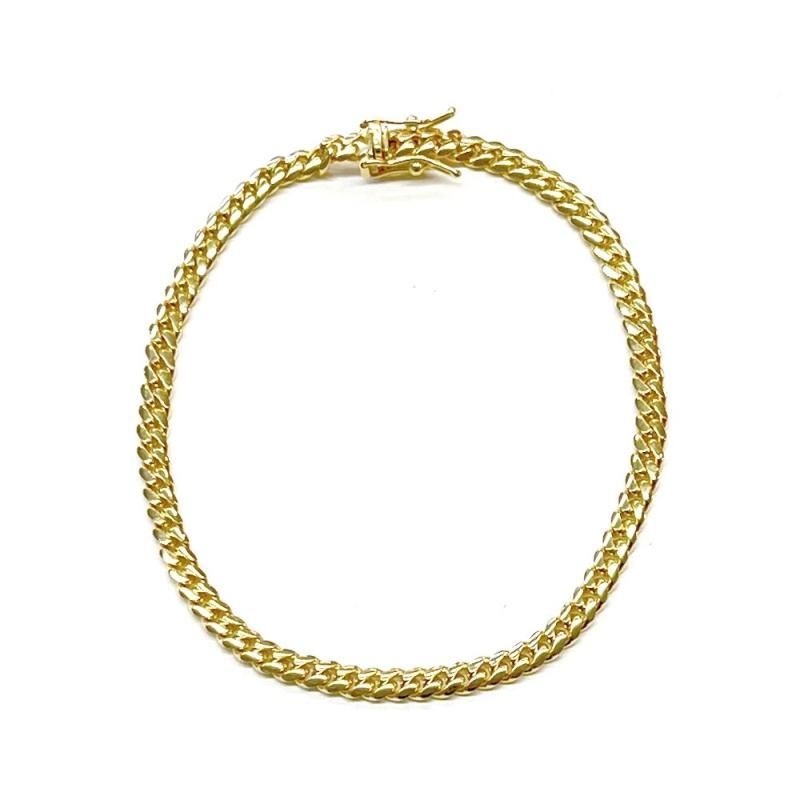 MIAMI CUBAN CHAIN BRACELET 10K YG 3.8mm 20cm 【SOLID