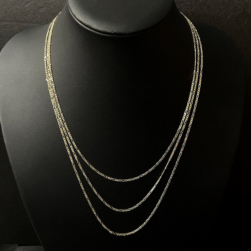 FIGARO CHAIN 10K Yellow Gold 1.8mm  50cm/55cm/60cm  SOLID