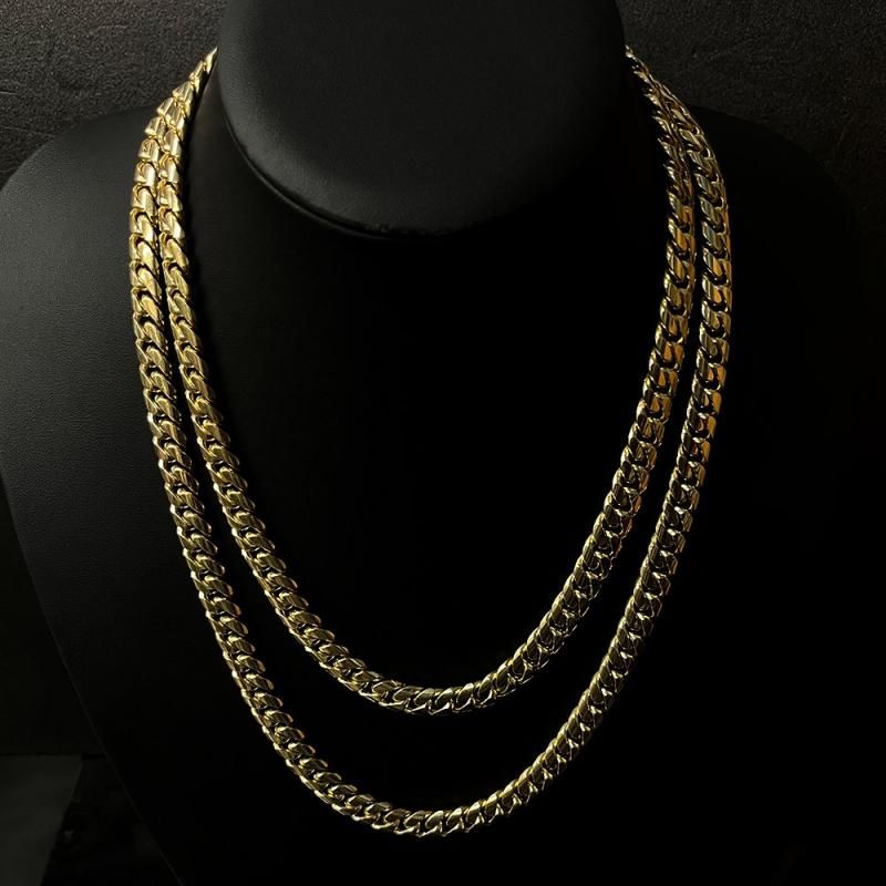 MIAMI CUBAN CHAIN 10K Yellow Gold 10mm 50cm/60cm 【SOLID