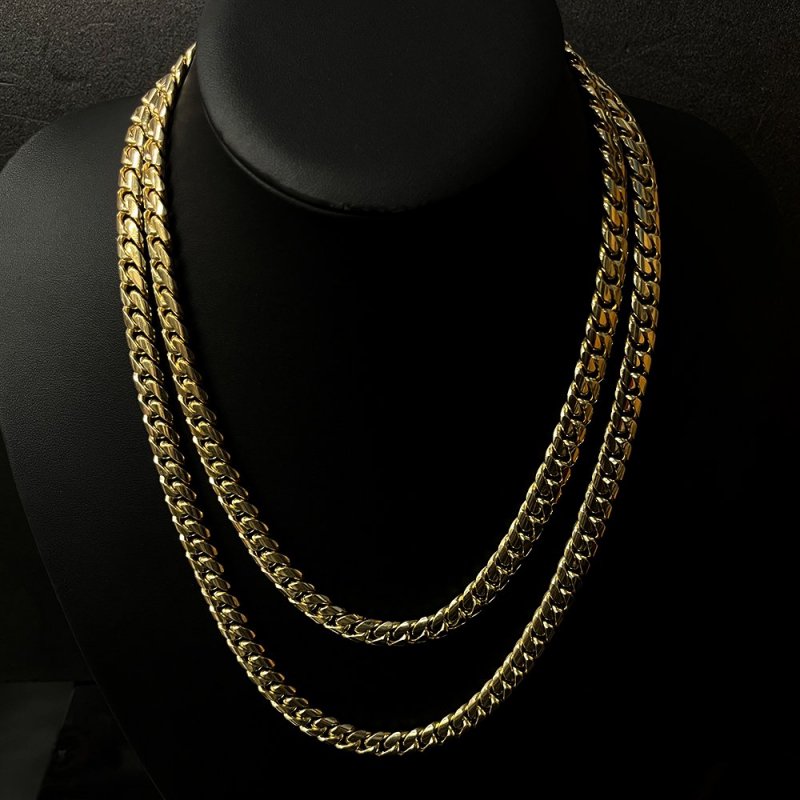 MIAMI CUBAN CHAIN 10K Yellow Gold 10mm  50cm/60cm  SOLID